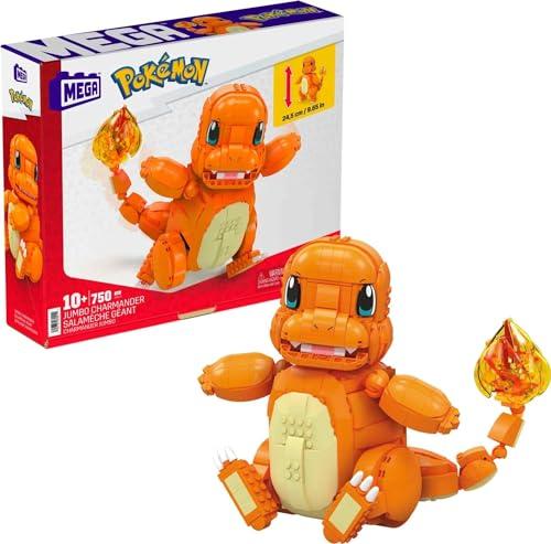 MEGA Pokémon - Charmander Gigante set di costruzioni con 750 mattoncini e pezzi compatibili, una Poké Ball e l'iconica coda fiammante di Charmander, Giocattolo e regalo per Bambini 10+ Anni, HHL13