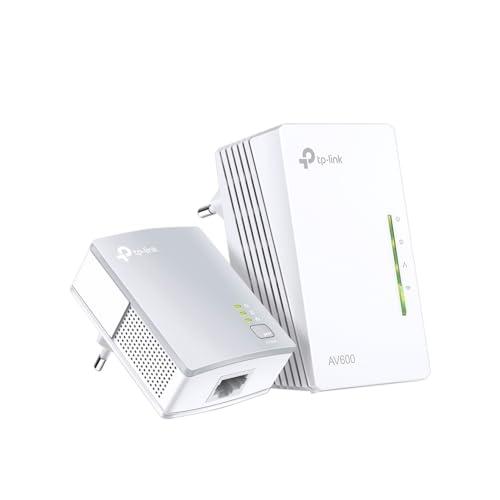 TP-Link TL-WPA4220 KIT Powerline Kit AV600Mbps e Wi-Fi 300Mbps, Homeplug AV2, Porte Ethernet, Plug & Play, Compatibile con Router, Tecnologia Powerline Avanzata, Facile Gestione