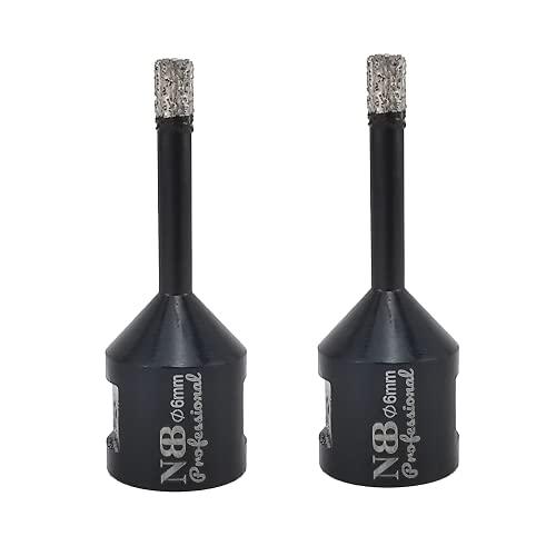 NBB Punta a tazza diamantata con M14, per foratura professionale a secco o ad umido su porcellana dura, ceramica, piastrelle, granito, marmo, veloce, durevole, per smerigliatrice angolare (2, 6mm)
