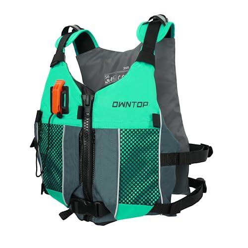 Owntop Aiuti per La Galleggiabilità per Adulti e Adolescenti con Zaino Idratazione, Fischietto e Tasche - Giubbotto Galleggiante Regolabile Gilet da Nuoto Unisex per Paddleboard, Kayak, Pesca, Vela