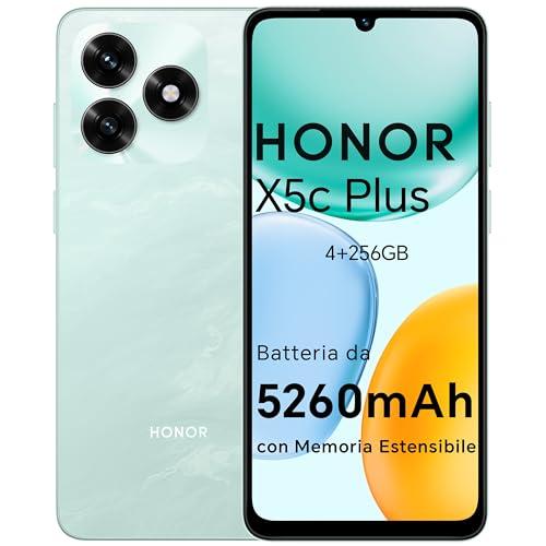 HONOR X5c Plus Smartphone,5260 mAh, 4G RAM/256G telefono con Display 6,74 pollici 90 Hz, Fotocamera 50+14MP, Android 15, Octa-core cellulare impronta digitale e riconoscimento facciale, Ocean Cyan
