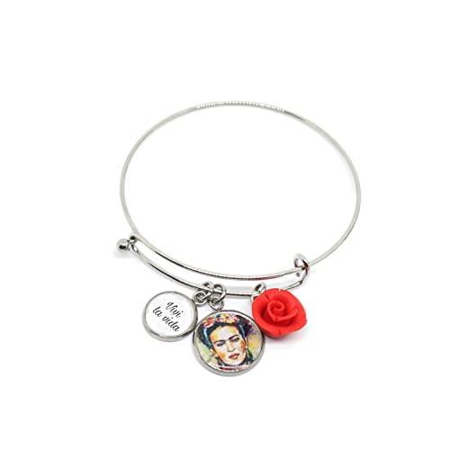 Bracciale bangle ispirato a Frida con charms