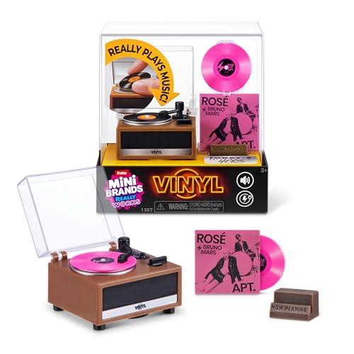 Mini Brands Mini Vinyls Playset Series 1 di ZURU – Mini giradischi in vinile funzionale con riproduzione musicale reale, completo di disco e supporto, giocattolo da collezionare per Gen Z e adulti