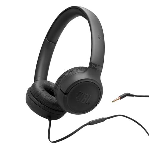 JBL Tune 530 Cuffie con Filo On Ear, Microfono, Suono JBL Pure Bass, Preimpostazioni EQ, Design Pieghevole e Cavo Anti-Groviglio, Nero