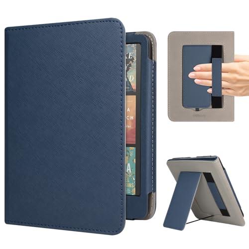 RSAquar Custodia per Kindle Colorsoft Signature Edition e All-New Kindle Paperwhite (Uscita 2024), Custodia protettiva completa con funzione Sleep/Wake automatica e supporto pieghevole - Blu