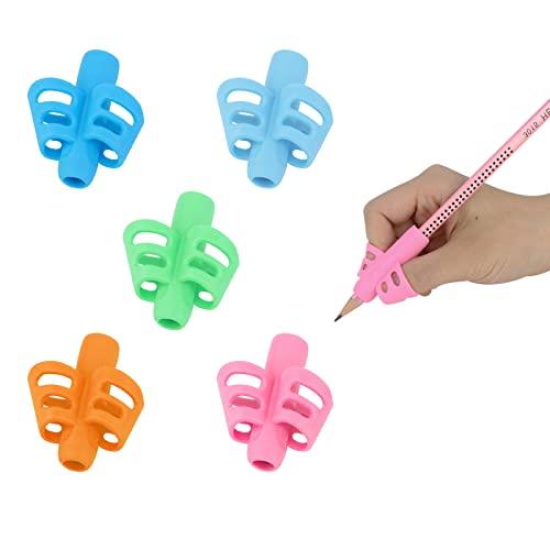 MXTIMWAN 5 Pezzi Aiuto per La Scrittura per Bambini, Impugnature per Matite in Silicone, Strumento di Correzione Della Postura di Scrittura
