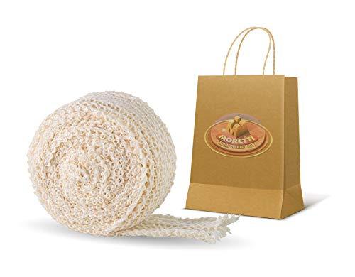 Moretti® | Rete Elastica Da Forno Per Cottura E Arrosti Di Carne | 10mt Lunghezza Totale | Ottima Per Cottura Da Forno o Affumicare E Stagionatura Salumi | Diametro 12cm In Massima Tensione 22cm