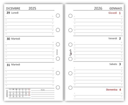 Agendepoint.it - Ricambio agenda organizer settimanale 7x12cm 90gr bianco - 2026