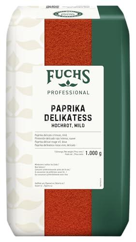 Fuchs Professional - Paprika delikatess rosso vivo, delicato | Macinata delicatamente, speziata delicatamente | Qualità professionale per professionisti Ho.re.ca | 1 kg in sacchetto riciclabile