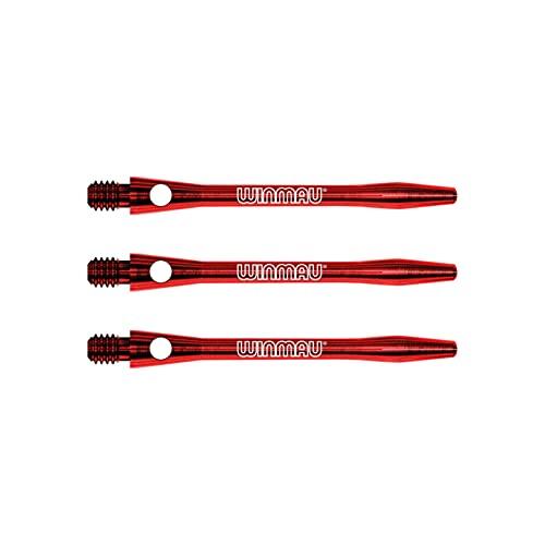 WINMAU Steli per freccette in alluminio rosso incisi al laser, 1 set per confezione (3 aste in totale)