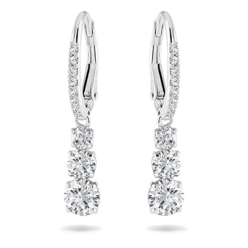 Swarovski Orecchini Attract Trilogy Round, Bianco, Placcatura Rodio