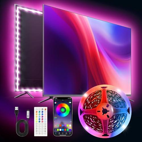 Liwqolx LED TV Retroilluminazione 4 metri, Striscia LED con Telecomando & APP Controllo, Illuminazione per 50-70 pollici, per monitor TV PC Monitor Sala giochi