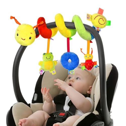 Vicloon Giocattolo per Passeggino a Spirale per Culla, Spirale Passeggino a Sonaglio Appeso, Sonaglio da Appendere per Carrozzina, Educativo Giocattolo Spirale di Peluche per Neonato