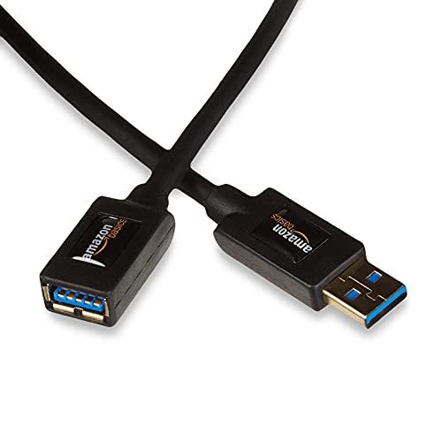 Amazon Basics Cavo prolunga USB-A 3.0 maschio a femmina, 2 m, Nero
