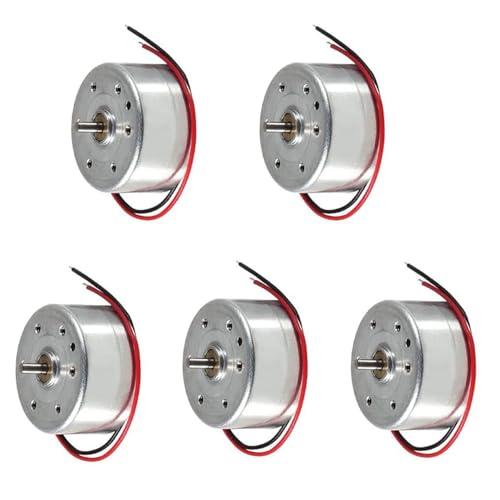 RUNCCI-YUN 5 Set kit motori dc,1.5V-3V-4.5V-6V-9V Mini Motori6500 RPM Per Esperimento DIY Fisica Educativa Fai Da Te