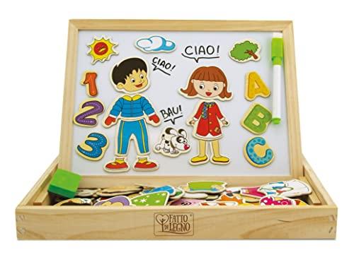 Teorema 40548 - Lavagna Portatile in Legno, Double Face per Bambini