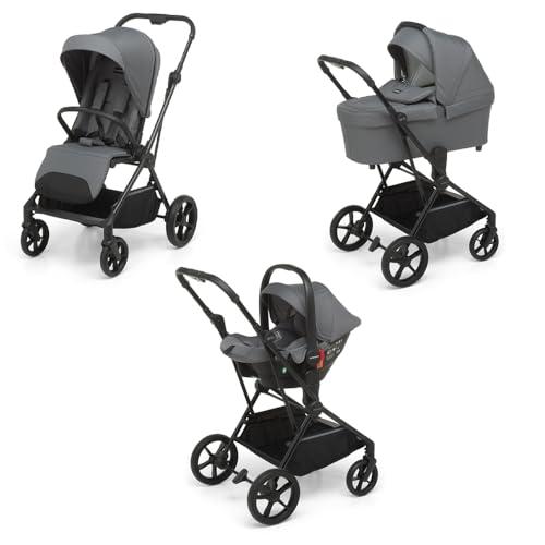Foppapedretti Spritz I-Size, Sistema Modulare Combinato per Bambini, Navicella Passeggino e Seggiolino auto I-Size, Titanium