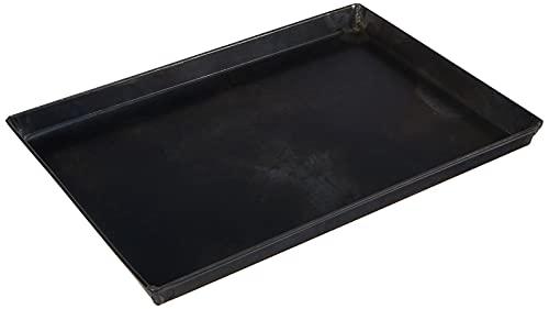 Pentole Agnelli COFE149B40 - Teglia da forno rettangolare in acciaio per pasticceria e pizza, Nero, 40 x 30 x 3 cm