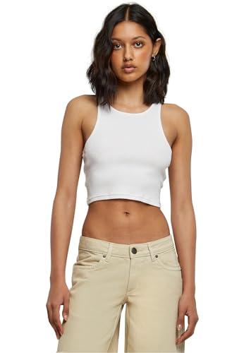Urban Classics Cropped Rib Top, Bianco, S Donna