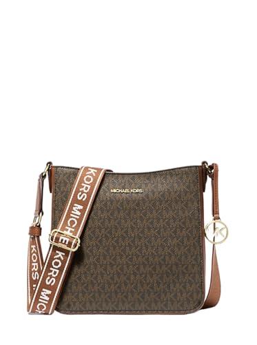 Michael Kors Jet Set Travel Small Signature Logo Crossbody Borsa Messenger Marrone