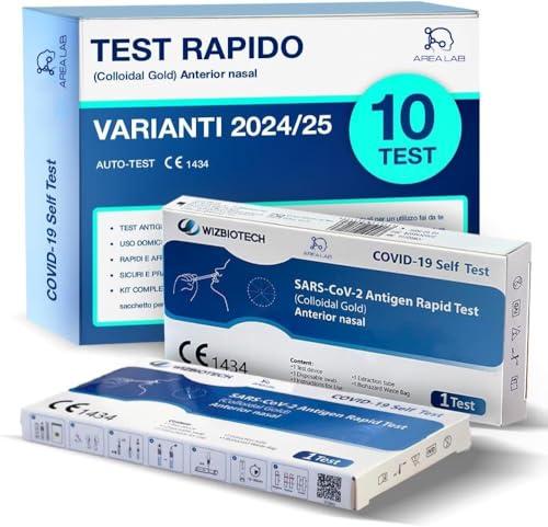 10X Tamponi COVID-19 Nuove Varianti | Test Antigenici Rapidi | Tampone Covid Certificato CE | Registrato Ministero Salute | Rileva Variante Stratus | Tampone Nasale Fai da Te | Risultato in 15 Minuti