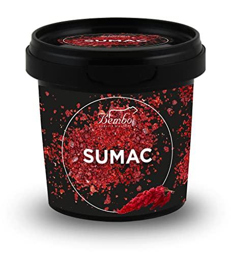 Sumac Bembo - 70 g - Spezia dal Sapore Acidulo, Cresce in Tutto il Bacino del Mediterraneo - Usata in Tutte le Cucine Mediorientali - Ottimo per Condire Pesce e Carne, per Guarnire Hummus e Insalate