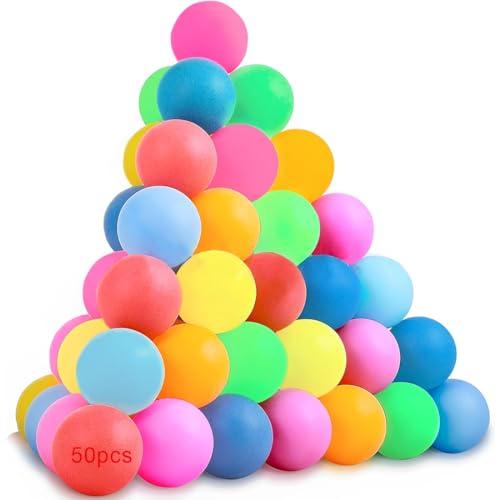 DIFLAX 50 Pezzi Palline da Ping Pong, colori misti, 40 mm Palline da Ping Pong Colorate Resistenti,Riutilizzabile Table Tennis,Table Tennis Adatto per Adulti e Bambini, per allenamento e gare