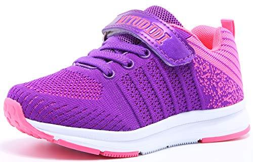 Mitudidi Scarpe Bambini 28 Sneakers Bambina Scarpe Da Corsa Ragazza Indoor Outdoor Traspirante Scarpe Sportive Basse Ginnastica Tennis Basket Multisport Fitness Walking Running Rosa