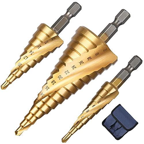Flintronic Punte Coniche, HSS Titanium, 4-12/ 4-20 /4-32mm(Oro)-3pz