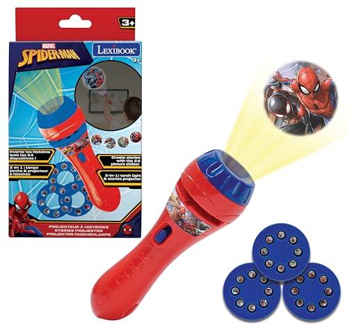 Lexibook, Spider-Man, Proiettore di storie, Torcia e proiettore con 3 Dischi, 24 Immagini, Crea Le tue storie, Rosso/Blu, LTC050SP