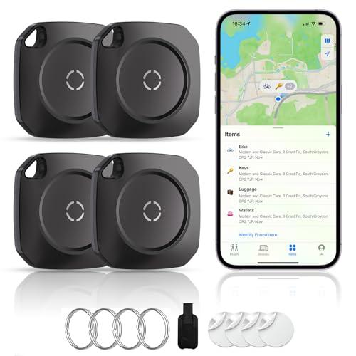 Air Tracker Tag Individuatore chiavi per iOS, Smart Tag compatibile con Apple Dove è? App (solo iOS), chiavi per valigie, viaggi, portafogli, bagagli, zaini, batterie sostituibili – 4 confezioni