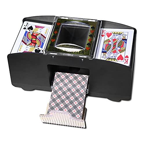 MiniGlypture Mixer per carte a 2 mazzi, macchina automatica per miscelare carte da gioco, funzionamento a batteria, per giochi di poker