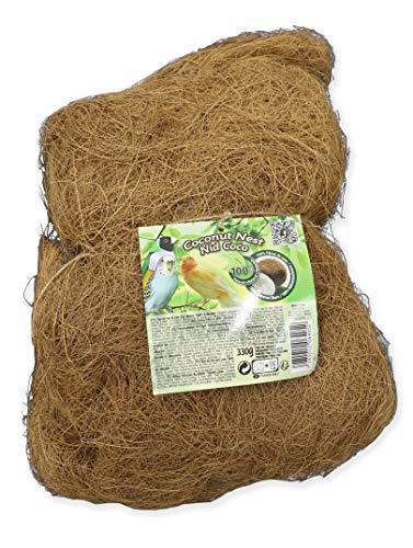 TYROL - Palla in fibra di cocco nido per uccelli - Ideale per casette per uccelli domestici - Contribuisce al benessere dei volatili da compagnia - A base di fibre naturali - Colore Marrone - 300g