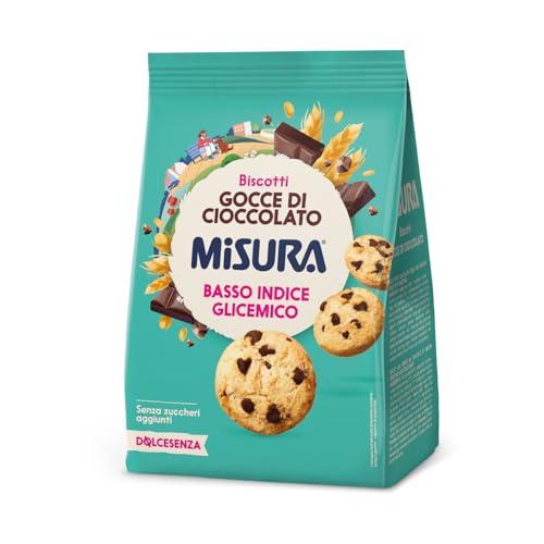 Misura Dolcesenza a Basso Indice Glicemico Frollini con Gocce di Cioccolato | Biscotti con Gocce di Cioccolato | Confezione da 200 grammi