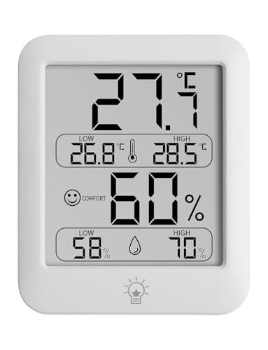 Houdian Termometro digitale da camera, igrometro interno con icona Comfort, termometro per ambiente per misurare la temperatura e l'umidità dell'aria per casa e ufficio (6054)