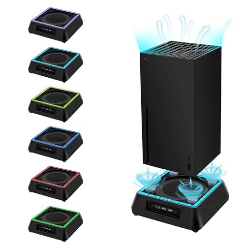 Mcbazel Xbox Series X Ventola di Raffreddamento Xbox Serie X Supporto di Raffreddamento Base con Luce RGB/Funzione di Raffreddamento Regolabile/Indicatore LED/Porte USB 3.0/USB 2.0 per Xbox Series X