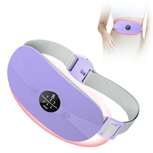 Portatile Fascia riscaldante dolori mestruali,con regolabili 3 Livelli di Calore e 3 modalità di Massaggio,Cuscinetto Riscaldante Mestruale Può alleviare Dolore Lombare/Schiena/Crampi (Viola)