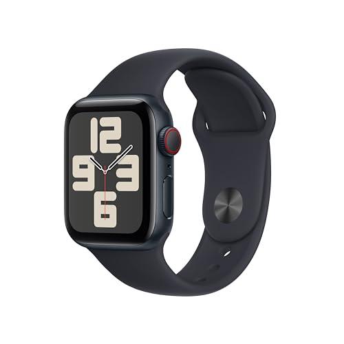 Apple Watch SE (2ª generazione, 2023) GPS + Cellular 40mm Smartwatch con cassa in alluminio color mezzanotte e Cinturino Sport mezzanotte - S/M. Fitness tracker, monitoraggio del sonno.