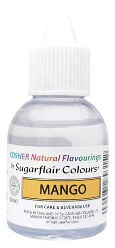 Sugarflair 100% Natural Flavour Estratto di Mango - Aromi Naturale per Torte, Cupcake, Glasse, Pasticcini e Dessert, Aroma Alimentare - Aroma Natural, Kosher - 30 ml