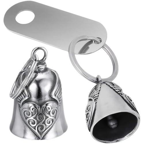 Guardian Bell Moto Portafortuna Con Cartellino in Acciaio Inossidabile - Campanella Per Motociclisti, Auto Elettriche e Biciclette