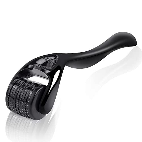 URAQT Professionale Micro Rullo, 0.5mm Dermaroller Viso, Micro-ago Roller, Stimola la Crescita Capelli Skin Microneedling Maschera Beard Smagliature Corpo Scalp