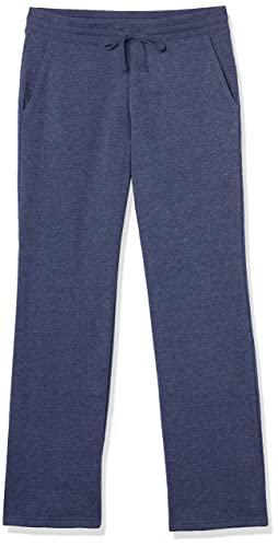 Amazon Essentials Pantaloni Tuta Da Donna A Gamba Dritta Con Coulisse, In Pile (Disponibili In Taglie Forti) Donna, Blu Marino Puntinato, L