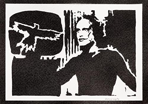 moreno-mata Autentici Graffiti Fatti a Mano Il Corvo Handmade Poster Film Brandon Lee Quadro Moderno Soggiorno Decorazione Parete Regalo Uomo e Donna