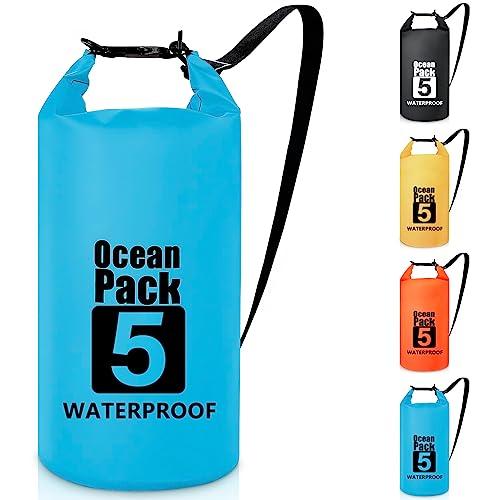 Invool Borse Impermeabili, 5L/10L/20L/30L Dry Bag Sacco Impermeabile con Tracolla Regolabile, Sacche Stagne Impermeabili per Sport Acquatici, Campeggio, Rafting, Kayak, Pesca, Escursionismo