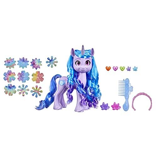 My Little Pony: A New Generation Magic Unicorn Styles Izzy Moonbow, giocattolo esclusivo – Pony, 17 accessori per capelli