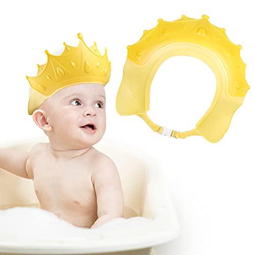 Romon Cappello Doccia Bambini, Cuffia Visiera Cap Regolabile (Giallo)