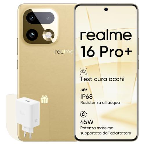 realme 16 Pro+ 5G Smartphone, 12+512 GB, Dual SIM, Funzioni AI, Ricarica 80W, Batteria 7000mAh, Display Curvo 6,8