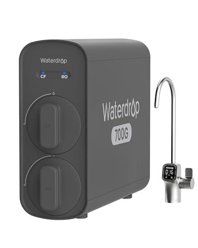 Waterdrop G5P700 Filtro Per Acqua a Osmosi Inversa, Certificato NSF/ANSI 372, Sistema a Osmosi Inversa a Flusso Rapido 700G, Sistema di Filtrazione Dell'acqua RO a 7 Stadi, 2:1 da Puro a Scarico, Rubi