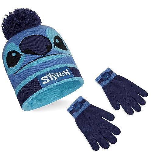 Disney Stitch Accessori Invernali Set Bambina Adolescenti, Accogliente Accessori Viaggio e Scuola - Regalo Ragazza (Blu Stitch 2 Pezzi)