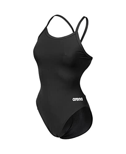 ARENA Solid Challenge Team Costume Intero Donna, Costume Donna ad Asciugatura Rapida, Costume da Bagno Sportivo in Tessuto MaxLife Eco Resistente al Cloro, Protezione UV, Tessuto Frontale Foderato